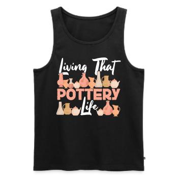 Pottery Ceramics Artist Living - Men's Premium Organic Tank Top - black - Front - Michal (187cm)