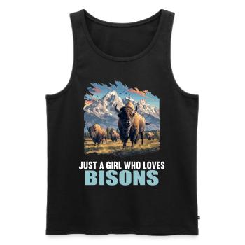 Bisons Bison - Men's Premium Organic Tank Top - black - Front - AI Model Male 178 light (178cm)