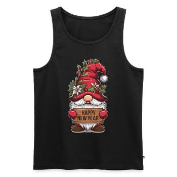 Gnome Nain Bonne Année - Débardeur bio Premium Homme - noir - Devant - Michal (187cm)