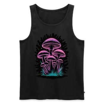 Esthétique Néon Rose Vert Champignon Champignon - Débardeur bio Premium Homme - noir - Devant - Michal (187cm)