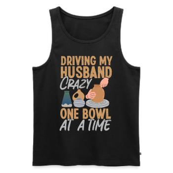 Pottery Ceramics Artist Husband - Men's Premium Organic Tank Top - black - Front - Michal (187cm)