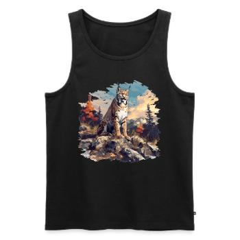 Bobcats Rotluchse Rotluchs Luchs - Männer Premium Bio Tank Top - Schwarz - Vorne - AI Model Male 178 light (178cm)