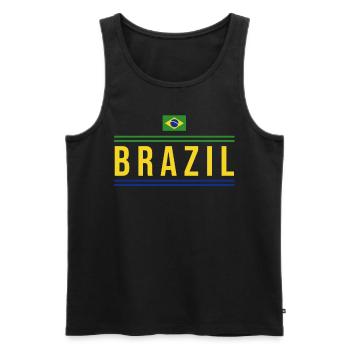 Brasilien Brazil shirt Brasilianer Rio de Janeirao - Männer Premium Bio Tank Top - Schwarz - Vorne - Michal (187cm)