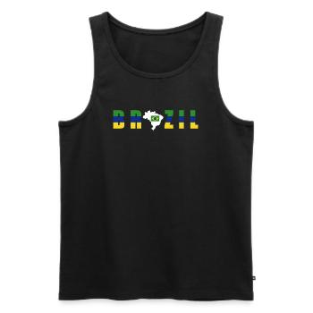 Brésil Brésil Maillot brésilien Rio de Janeiro - Débardeur bio Premium Homme - noir - Devant - Michal (187cm)