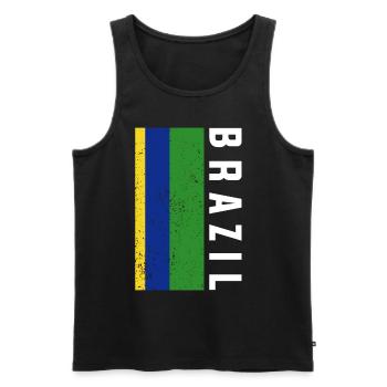 Brasilien Brazil shirt Brasilianer Rio de Janeirao - Männer Premium Bio Tank Top - Schwarz - Vorne - Michal (187cm)