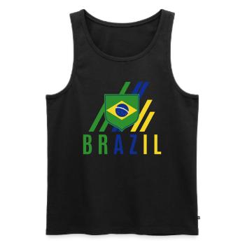 Brazil Brazil shirt Brazilian Rio de Janeirao - Men's Premium Organic Tank Top - black - Front - Michal (187cm)