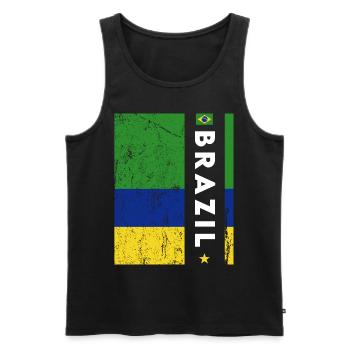 Brésil Brésil Maillot brésilien Rio de Janeiro - Débardeur bio Premium Homme - noir - Devant - Michal (187cm)