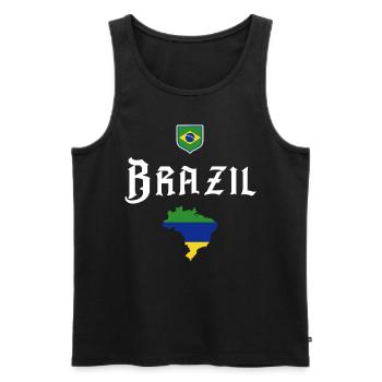 Brasilien Brazil shirt Brasilianer Rio de Janeirao - Männer Premium Bio Tank Top - Schwarz - Vorne - Michal (187cm)