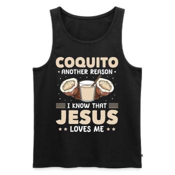 Coquito Another Reason I Know That Jesus Loves Me - Männer Premium Bio Tank Top - Schwarz - Vorne - Michal (187cm)