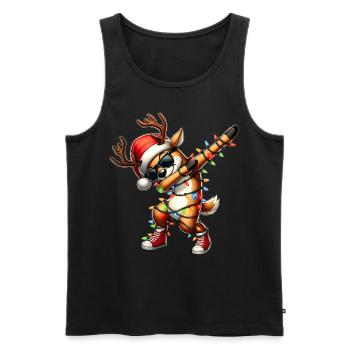Polluting Reindeer Christmas Santa Claus Sun - Men's Premium Organic Tank Top - black - Front - AI Model Male 178 light (178cm)