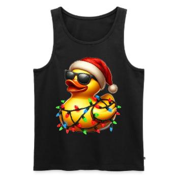 Polka Dot Rubber Duck Sunglasses Cute Christmas - Men's Premium Organic Tank Top - black - Front - AI Model Male 178 light (178cm)