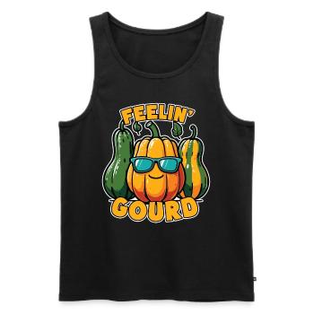 Feel Me Gourd - Funny Fall Outfit - Men's Premium Organic Tank Top - black - Front - AI Model Male 178 light (178cm)