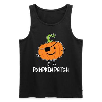 Piraten-Kürbis - Lustiges Halloween Outfit - Männer Premium Bio Tank Top - Schwarz - Vorne - AI Model Male 178 light (178cm)