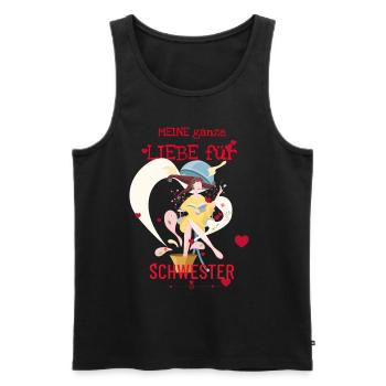 Tout mon amour pour ma sœur - Débardeur bio Premium Homme - noir - Devant - Michal (187cm)