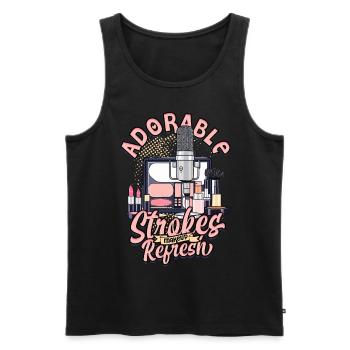 ASMR Whisper Adorable Strokes Makeup Refresh - Men's Premium Organic Tank Top - black - Front - AI Model Male 178 light (178cm)