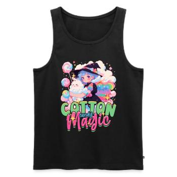 Zuckerwatte Cotton Candy Magic - Männer Premium Bio Tank Top - Schwarz - Vorne - Michal (187cm)