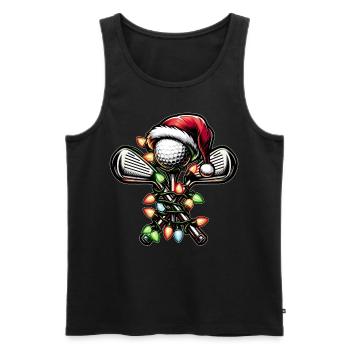 Golf Golfer Golfing Weihnachtsmütze Xmas - Männer Premium Bio Tank Top - Schwarz - Vorne - Michal (187cm)