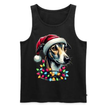 Greyhound Dog Christmas Hat Xmas - Men's Premium Organic Tank Top - black - Front - Michal (187cm)