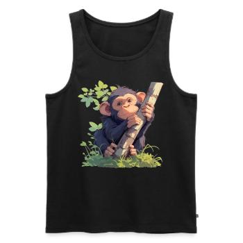 Bonobos Bonobo - Men's Premium Organic Tank Top - black - Front - Michal (187cm)