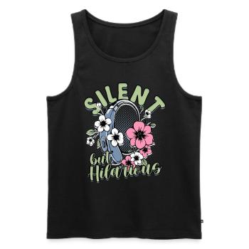 Hard of Hearing Hearing Loss Silent But Hilarious - Men's Premium Organic Tank Top - black - Front - AI Model Male 178 light (178cm)