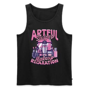 ASMR Whisper Artful Swipes Makeup Relaxation - Men's Premium Organic Tank Top - black - Front - AI Model Male 178 light (178cm)