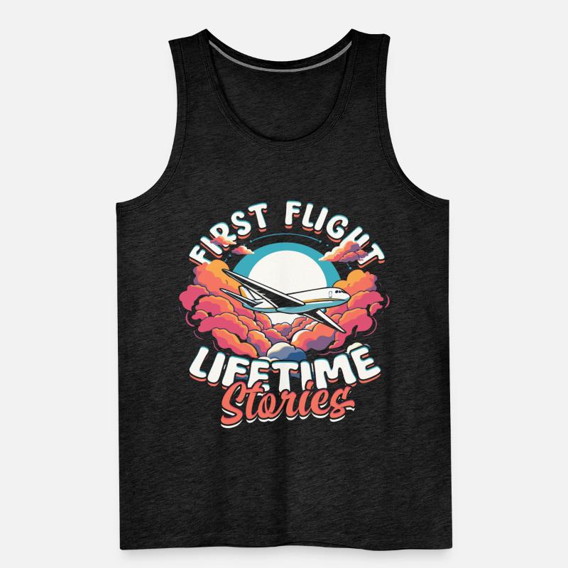 First Flight Airplane Flight First Flight Men's Premium Organic Tank Top