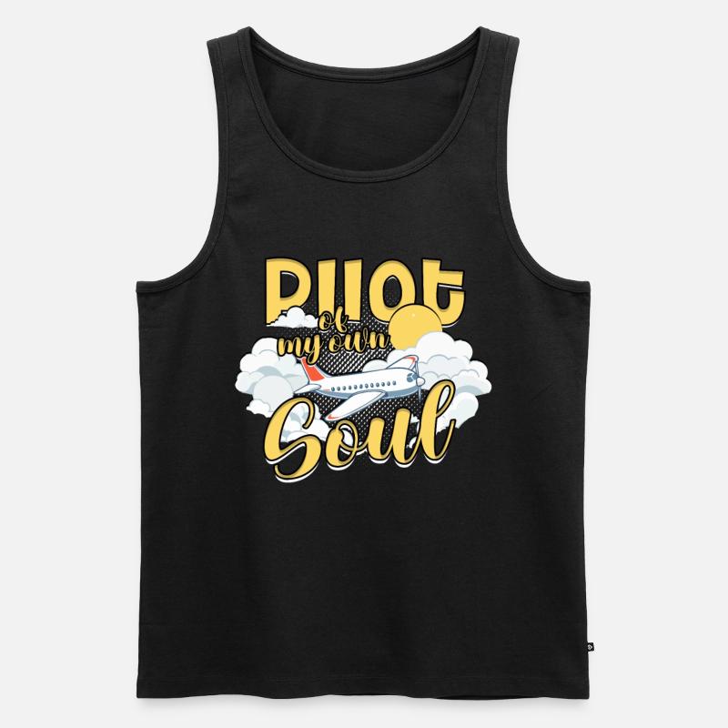 First solo flight pilot - Men's Premium Organic Tank Top - black