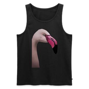 Flamingo - design d’animal oiseau - Débardeur bio Premium Homme - noir - Devant - Michal (187cm)