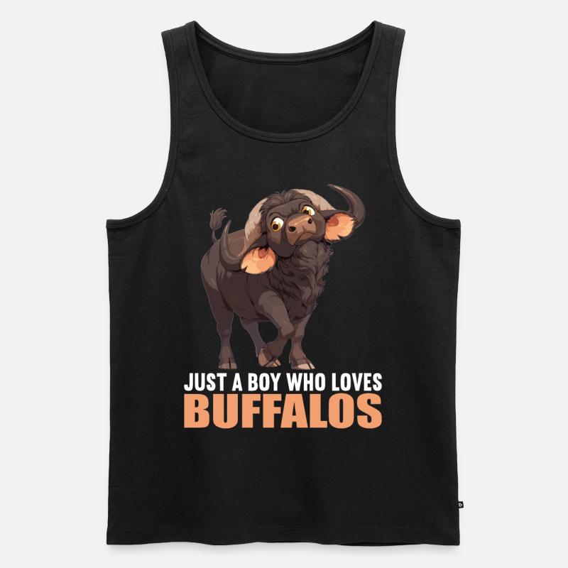 Buffalos Buffalo Büffel - Männer Premium Bio Tank Top - Schwarz