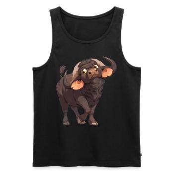 Buffalos Buffalo Büffel - Männer Premium Bio Tank Top - Schwarz - Vorne - AI Model Male 178 light (178cm)