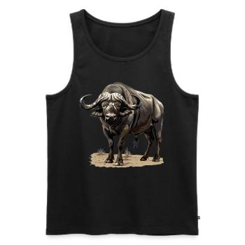 Buffalos Buffalo Büffel - Männer Premium Bio Tank Top - Schwarz - Vorne - AI Model Male 178 light (178cm)