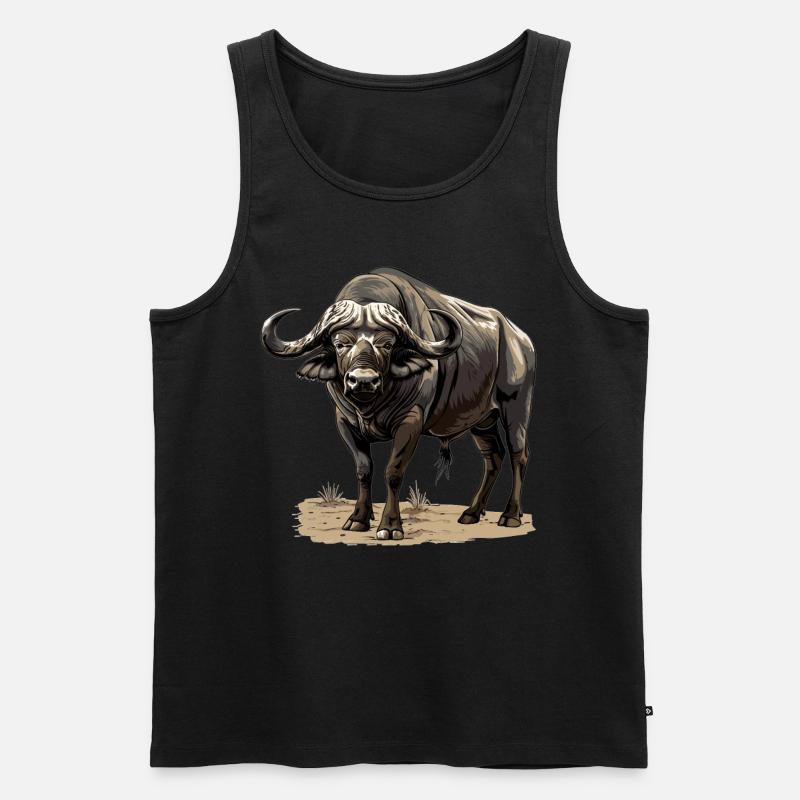 Buffalos Buffalo Büffel - Männer Premium Bio Tank Top - Schwarz