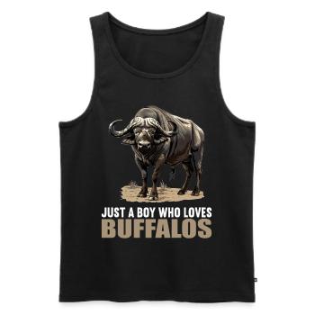Buffalos Buffalo Büffel - Männer Premium Bio Tank Top - Schwarz - Vorne - AI Model Male 178 light (178cm)