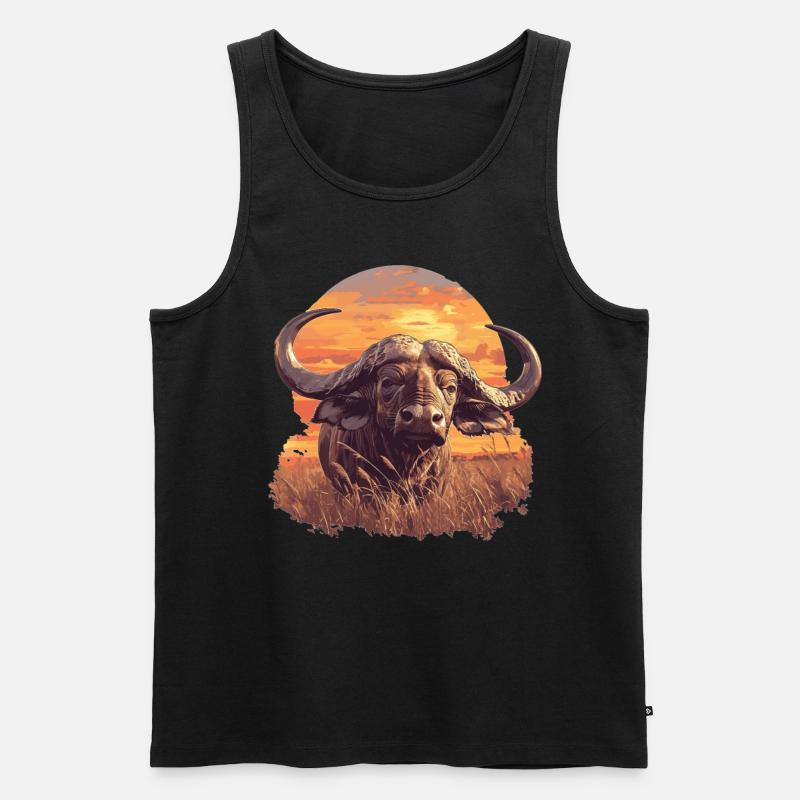 Buffalos Buffalo Büffel - Männer Premium Bio Tank Top - Schwarz
