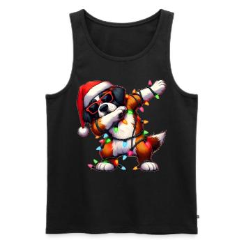 Tupfende Bernhardiner Hund Sonnenbrille Niedlich W - Männer Premium Bio Tank Top - Schwarz - Vorne - Michal (187cm)