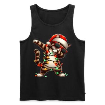 Tupfende Tabby Katze Orange Katze Sonnenbrille Nie - Männer Premium Bio Tank Top - Schwarz - Vorne - AI Model Male 178 light (178cm)