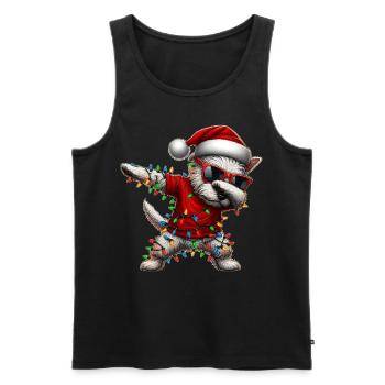Tupfende West Highland Terrier Hunde-Sonnenbrille - Männer Premium Bio Tank Top - Schwarz - Vorne - Michal (187cm)