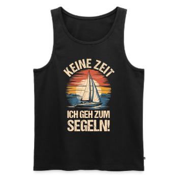 Keine Zeit Segeln Retro Segelboot Skipper Segler - Männer Premium Bio Tank Top - Schwarz - Vorne - Michal (187cm)