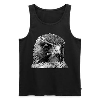 Oiseau faucon - Débardeur bio Premium Homme - noir - Devant - Michal (187cm)