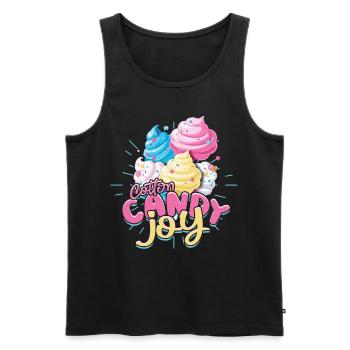 Zuckerwatte Cotton Candy Joy - Männer Premium Bio Tank Top - Schwarz - Vorne - Michal (187cm)