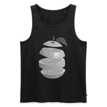 Gray Orange - Men's Premium Organic Tank Top - black - Front - AI Model Male 178 light (178cm)