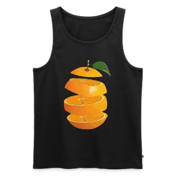 Orange Fruit - Männer Premium Bio Tank Top - Schwarz - Vorne - AI Model Male 178 light (178cm)
