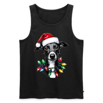 Italienischer Windhund Hund Weihnachten Hut Xmas - Männer Premium Bio Tank Top - Schwarz - Vorne - Michal (187cm)