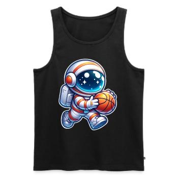 Astronaute de basket-ball - Débardeur bio Premium Homme - noir - Devant - Michal (187cm)