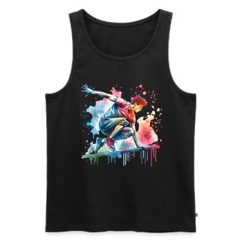 Parkour - Männer Premium Bio Tank Top - Schwarz - Vorne - AI Model Male 178 light (178cm)