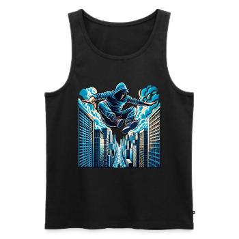 Parkour - Männer Premium Bio Tank Top - Schwarz - Vorne - AI Model Male 178 light (178cm)