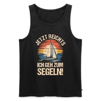 Jetzt Reichts Ich Geh Zum Segeln Retro Segelboot - Männer Premium Bio Tank Top - Schwarz - Vorne - Michal (187cm)