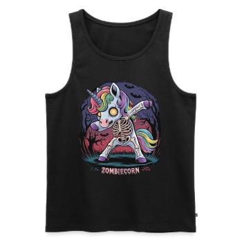 Zombiecorn für Anti Einhorn Fans - Männer Premium Bio Tank Top - Schwarz - Vorne - Michal (187cm)