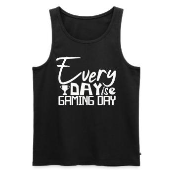 Gaming Zocker Jeder Tag ist ein Gaming-Tag - Männer Premium Bio Tank Top - Schwarz - Vorne - Michal (187cm)
