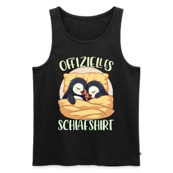 Official Sleep Shirt Sleeping Puffins - Men's Premium Organic Tank Top - black - Front - Michal (187cm)